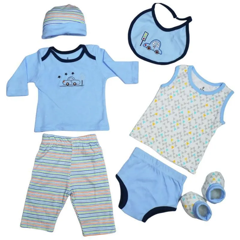 0-6months 7pcs Baby Gift Set Clothing MY-500 BLUE