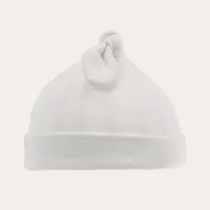 100% Cotton White Knotty Baby Hat