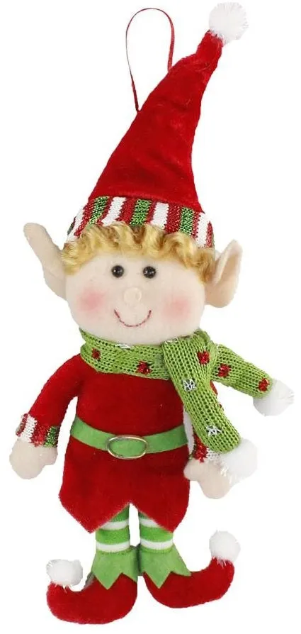 11" Fabric Felt Elf Ornament