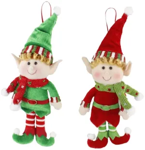 11" Fabric Felt Elf Ornament