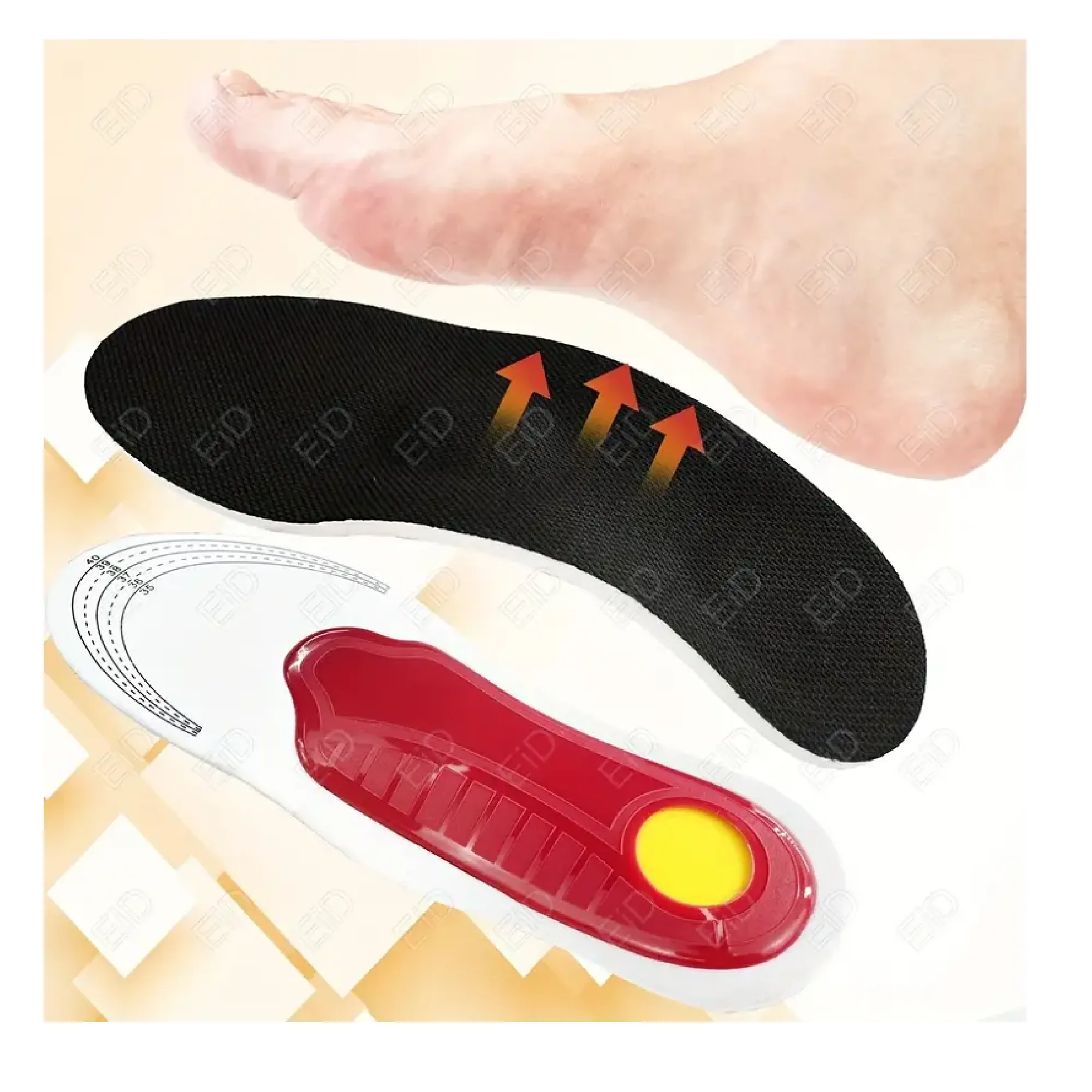 1Pair Breathable Arch Support Orthopedic Insoles