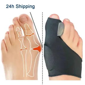 2Pcs=1Pair Toe Separator Hallux Valgus Bunion Corrector Orthotics Feet Bone Thumb Adjuster Correction Pedicure Sock Straightener