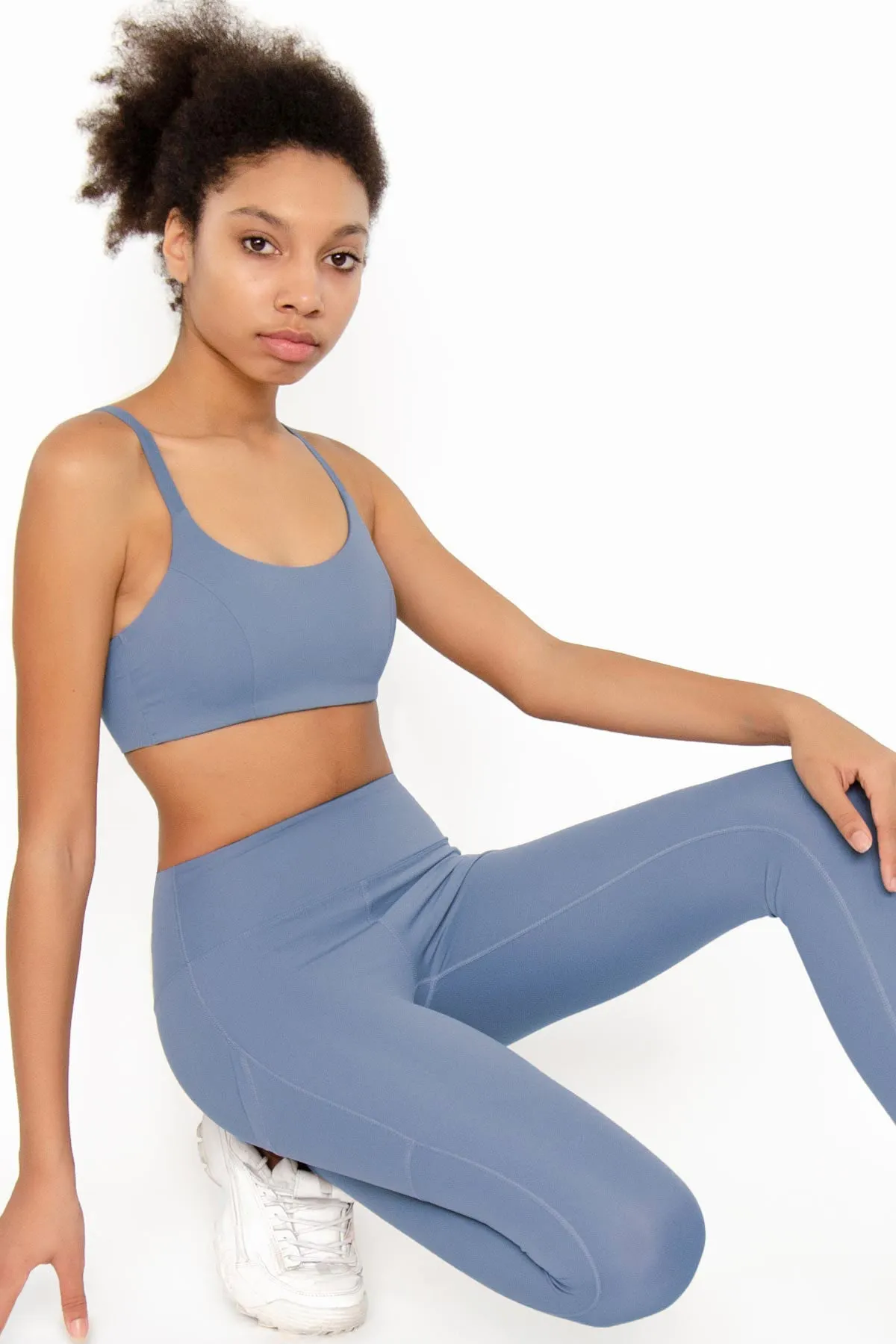 4 for $54 - Sky Blue Kelly Strappy Padded Sports Bra - Women