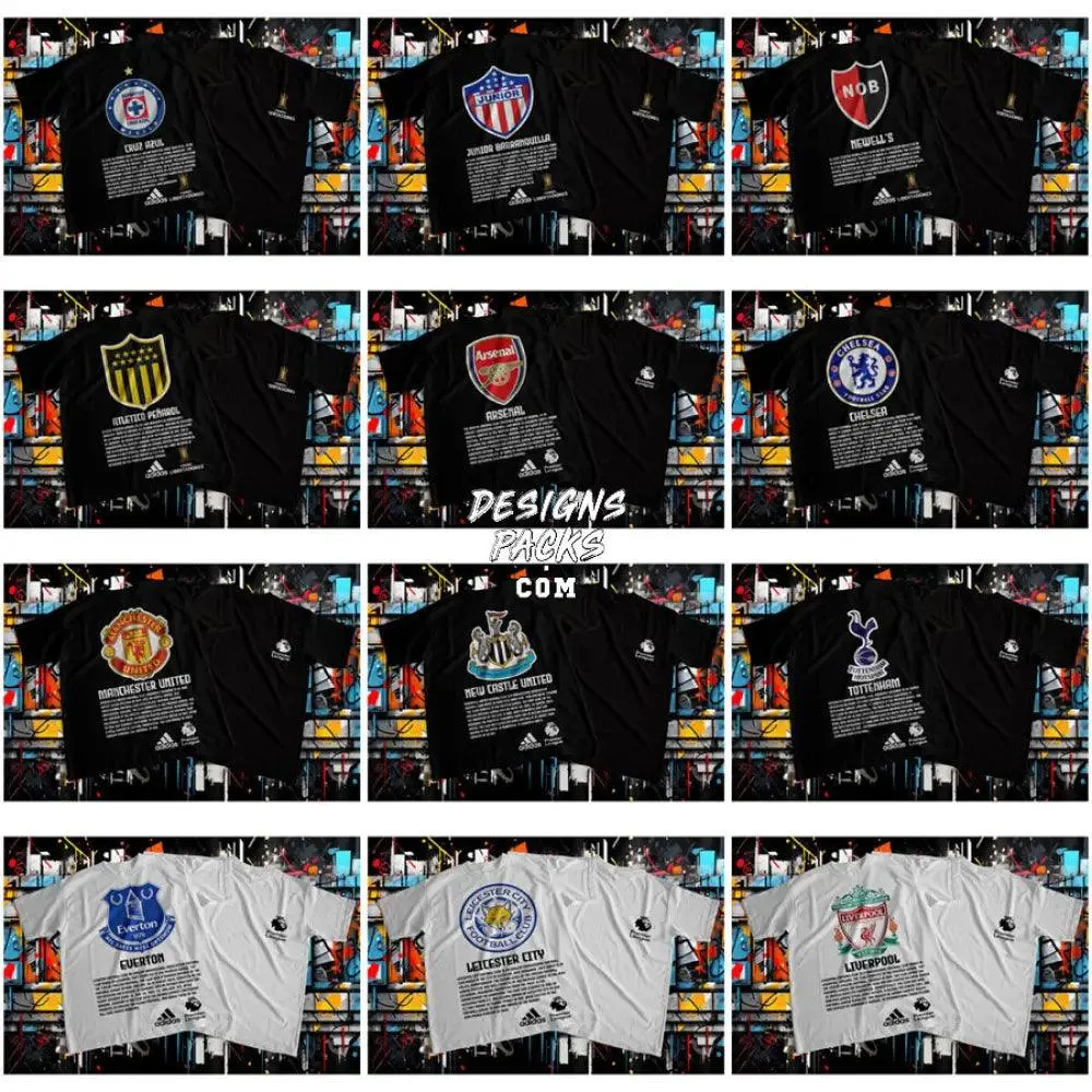 60 Football Soccer Streetwear Brand Teams Designs Bundle PNG   PSD