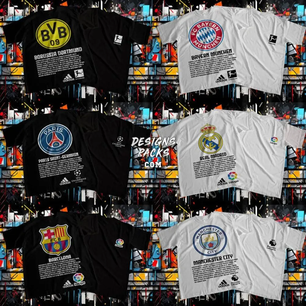 60 Football Soccer Streetwear Brand Teams Designs Bundle PNG   PSD