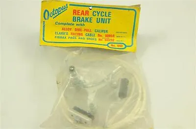 70’s, 80’s ALLOY BRAKE CALIPER WITH UK MADE RIBBED CABLE&FIBRAZ BRAKE SHOES NOS