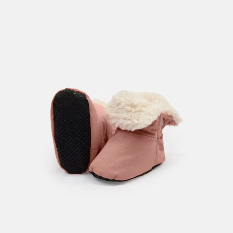 7AM Benji Sherpa Baby Booties - Rose Dawn