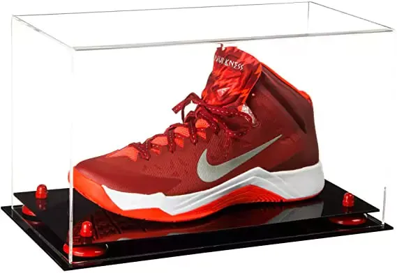 Acrylic Large Single Shoe Display Case for Basketball Shoe, Soccer, Football Cleat - 15x8x9 Clear (V11/A013)