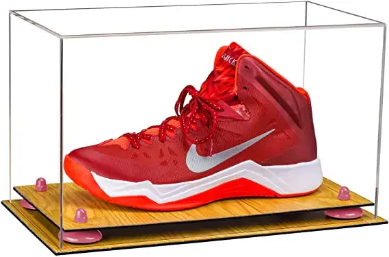 Acrylic Large Single Shoe Display Case for Basketball Shoe, Soccer, Football Cleat - 15x8x9 Clear (V11/A013)