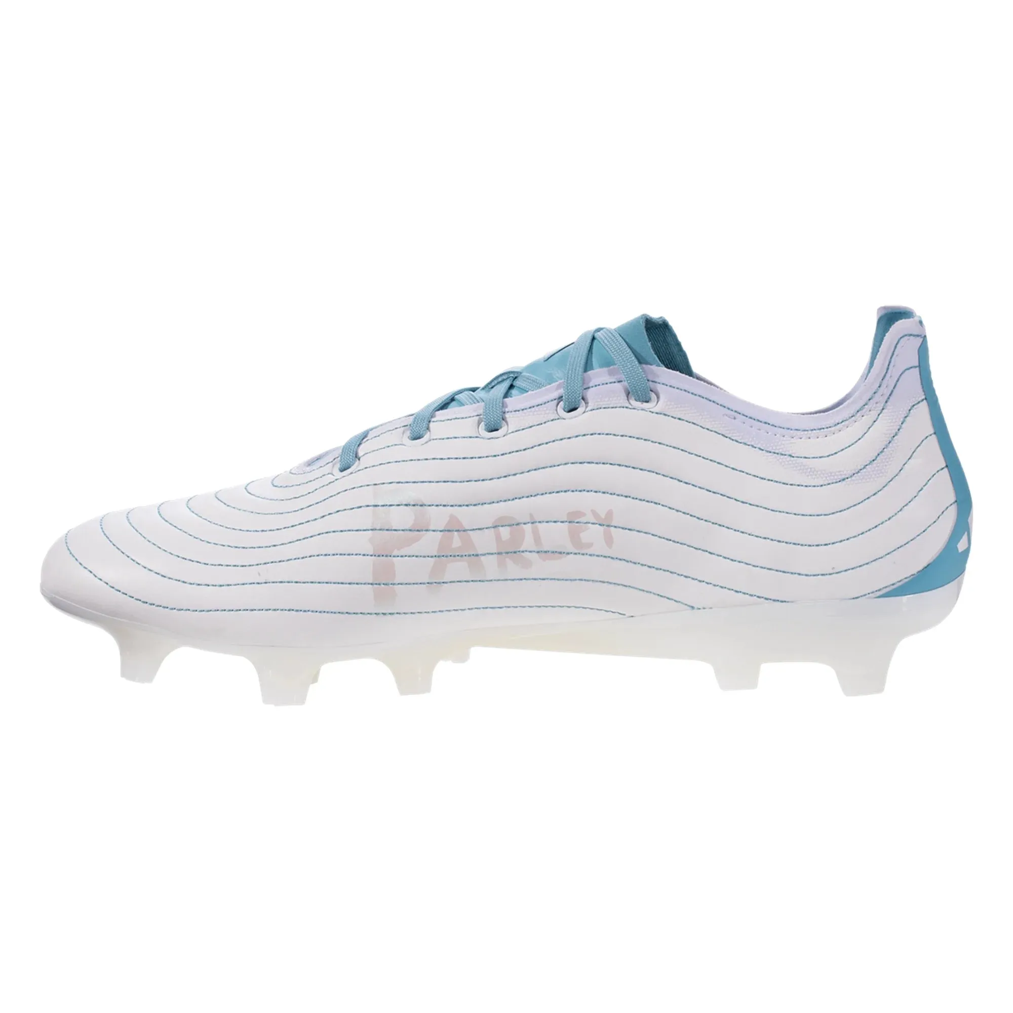 adidas Copa Pure.1 FG Parley Firm Ground Soccer Cleats Cloud White / Grey Two / Preloved Blue hi