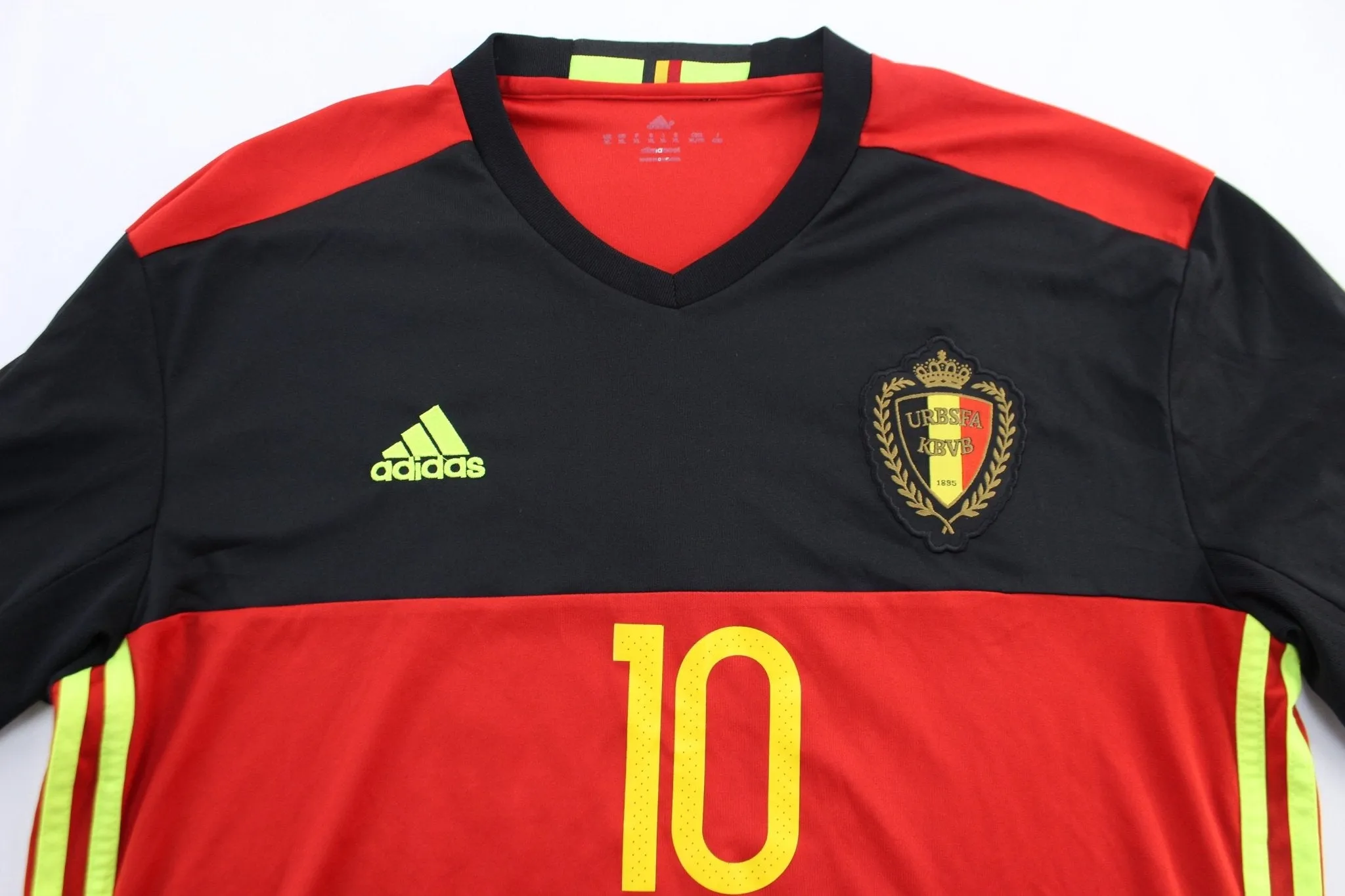 Adidas Embroidered Logo Royal Belgian Eden Hazard Soccer Jersey