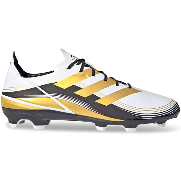 adidas Gamemode Firm Ground Soccer Cleats (Cloud White/Gold Metallic)