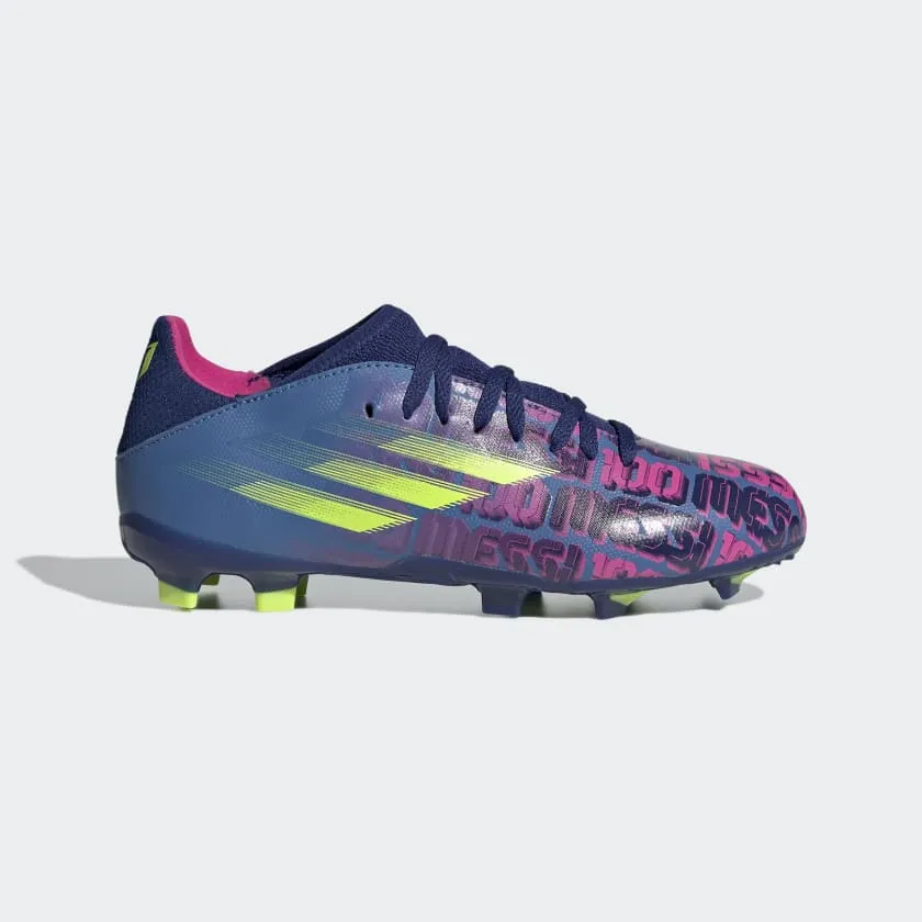 adidas X Speedflow Messi.3 FG Firm Ground Soccer Cleat-Victory Blue/Shock Pink/SolarYellow