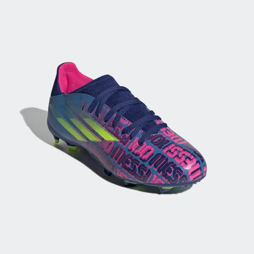 adidas X Speedflow Messi.3 FG Firm Ground Soccer Cleat-Victory Blue/Shock Pink/SolarYellow