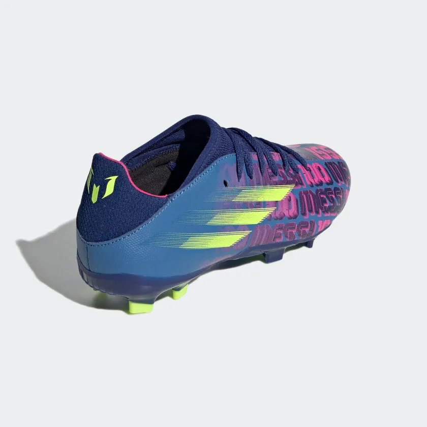 adidas X Speedflow Messi.3 FG Firm Ground Soccer Cleat-Victory Blue/Shock Pink/SolarYellow