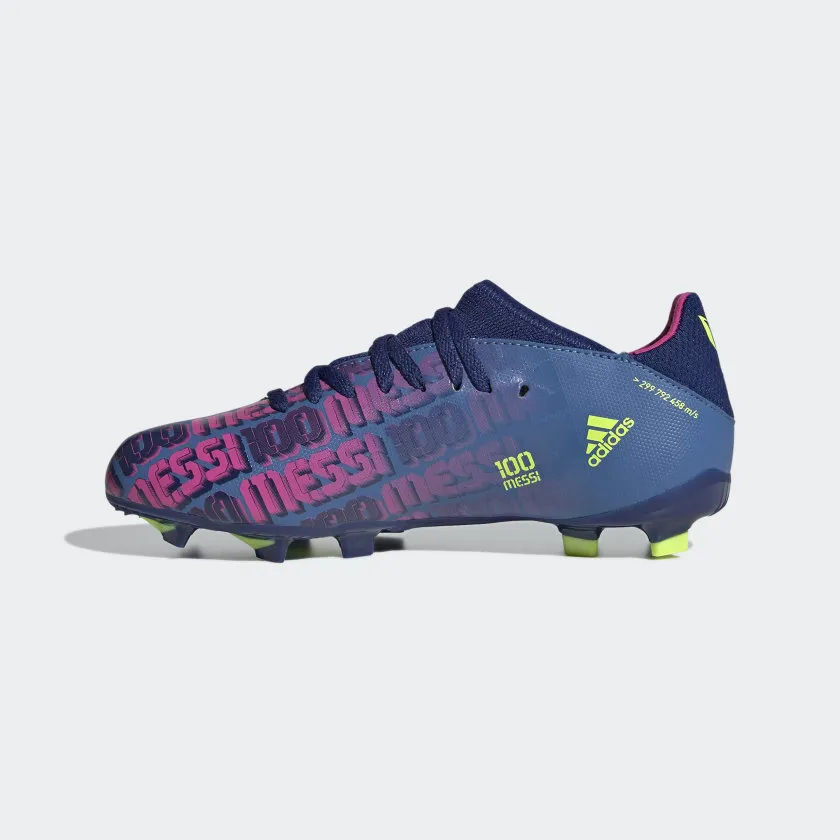 adidas X Speedflow Messi.3 FG Firm Ground Soccer Cleat-Victory Blue/Shock Pink/SolarYellow