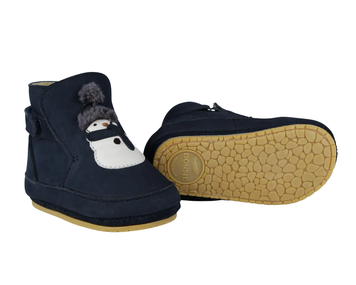 Aggas Booties | Snowman | Navy Nubuck