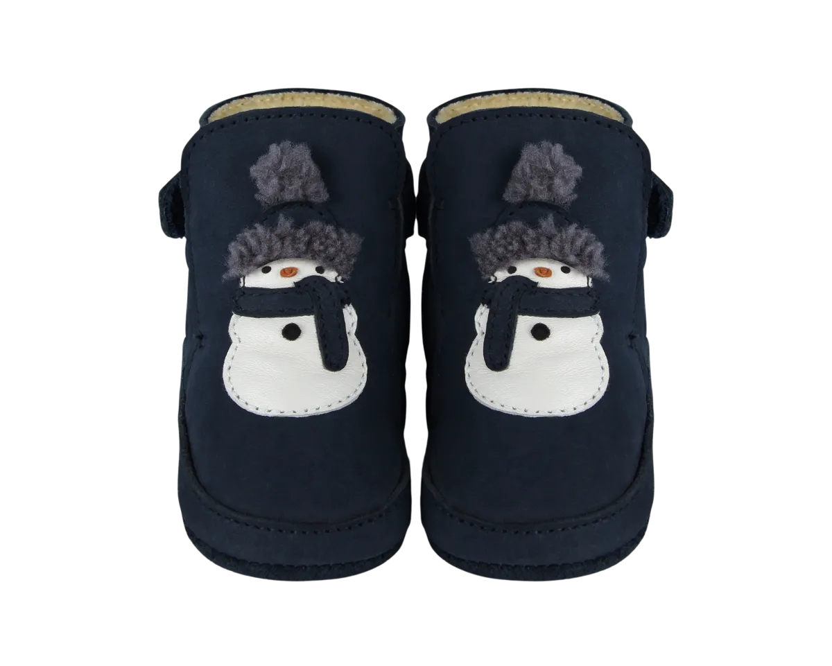 Aggas Booties | Snowman | Navy Nubuck