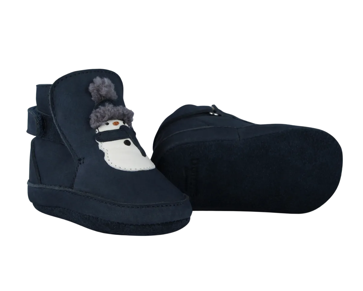 Aggas Booties | Snowman | Navy Nubuck