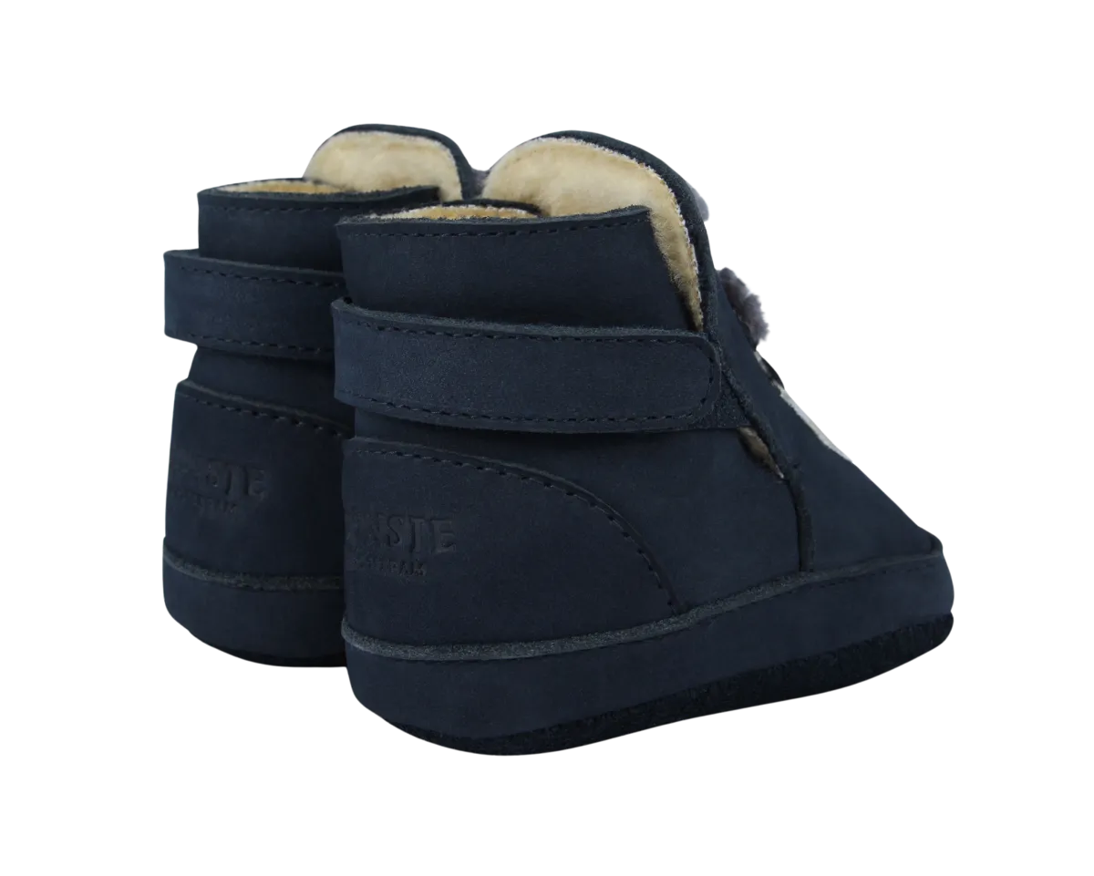 Aggas Booties | Snowman | Navy Nubuck