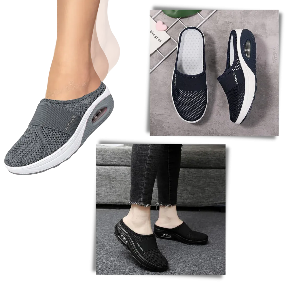 Air-cushion diabetic slip-on shoes