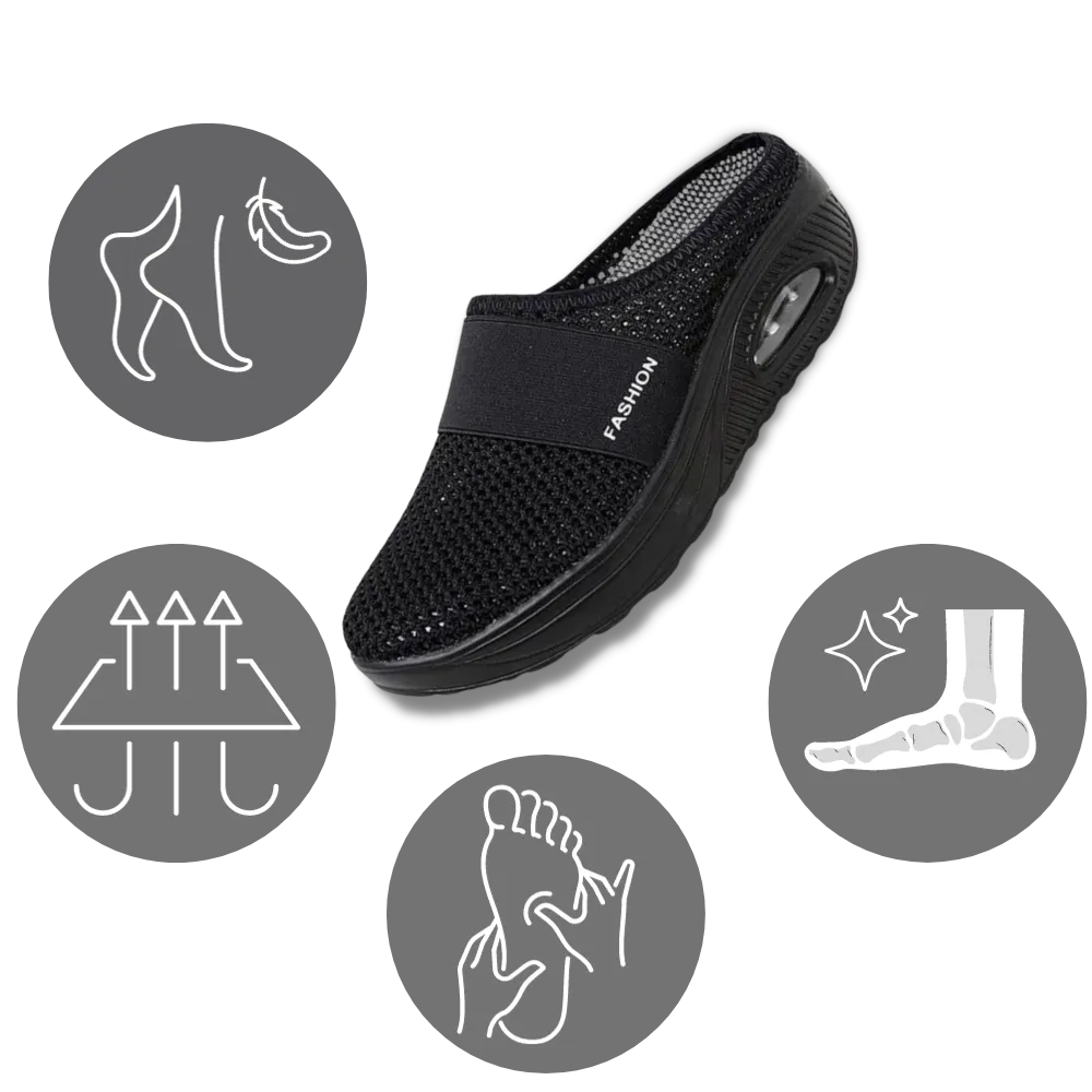 Air-cushion diabetic slip-on shoes