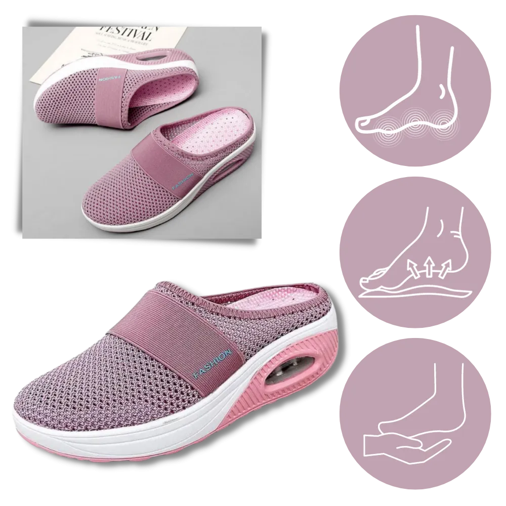 Air-cushion diabetic slip-on shoes