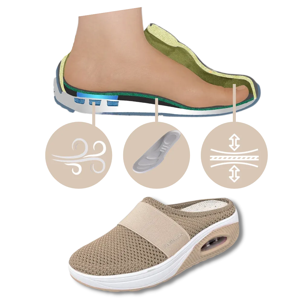 Air-cushion diabetic slip-on shoes