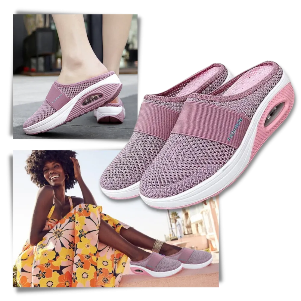 Air-cushion diabetic slip-on shoes