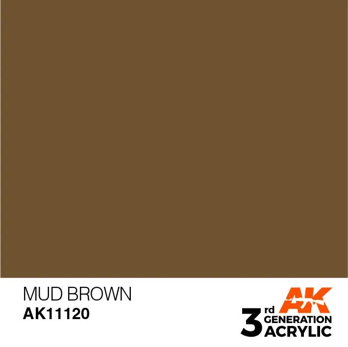 AK Interactive AK11120 3G Mud Brown Acrylic Paint 17ml