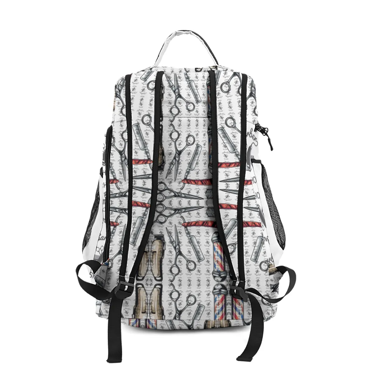 All-Over Print Multifunctional Backpack barber print green with the clipper