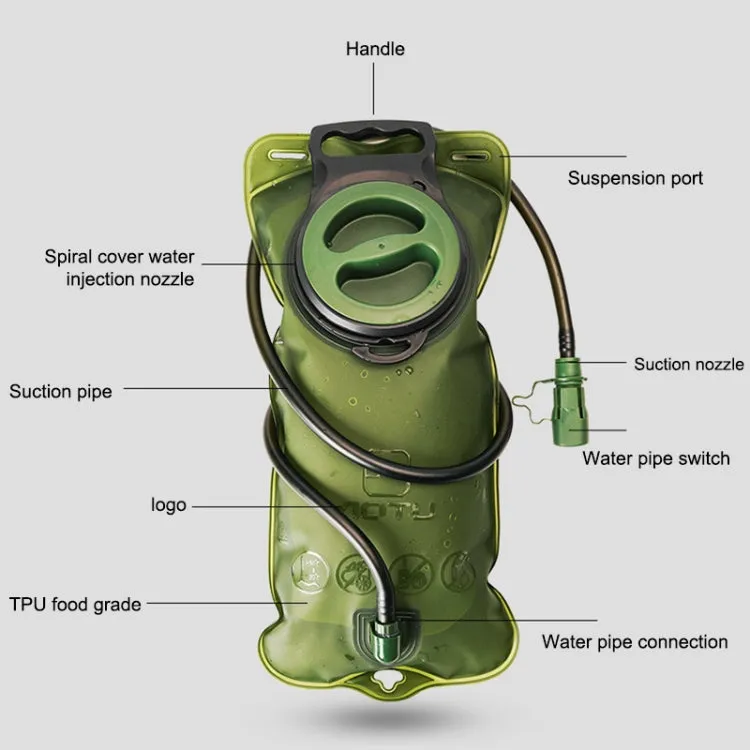 AOTU AT6602 2L TPU Outdoor Sports Drinking Water Bag (Green)