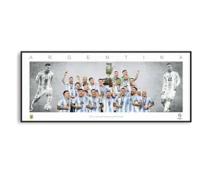 ARGENTINA COPA 2024 PANORAMIC COLLAGE PRINT SIGNED FRAMED WINGS