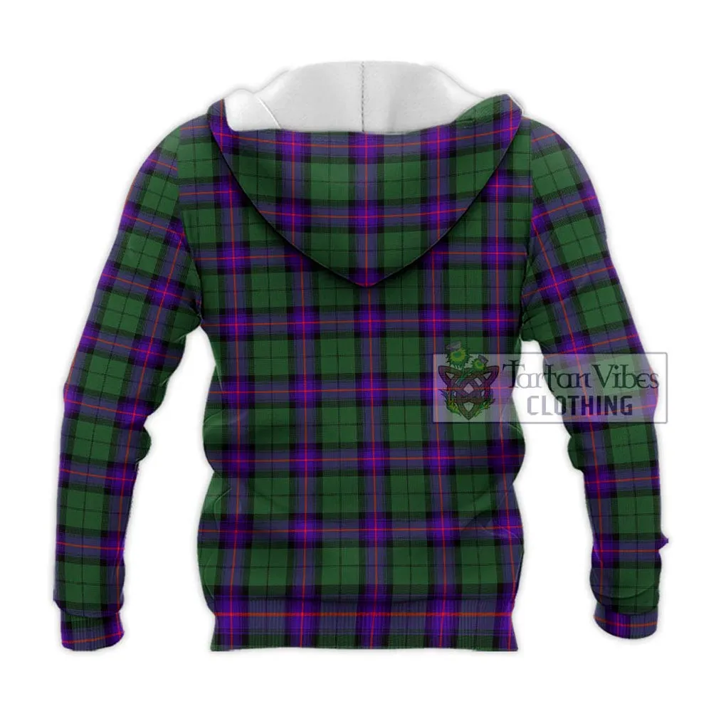 Armstrong Modern Tartan Knitted Hoodie with Family Crest DNA In Me Style