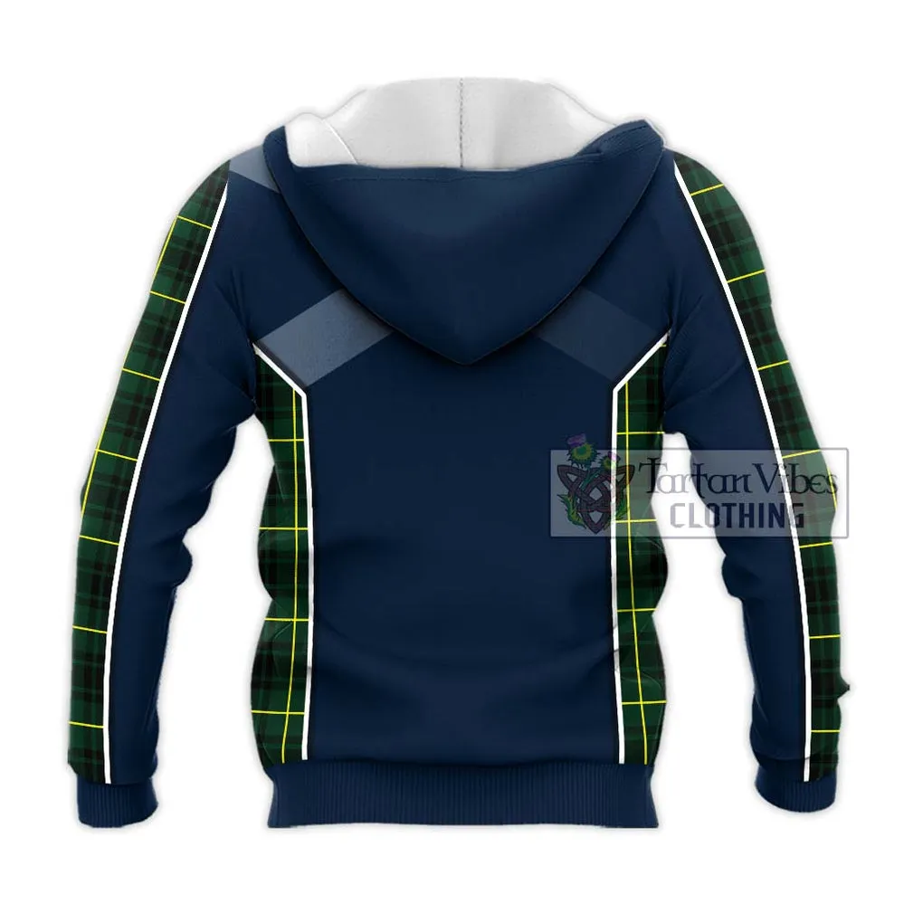 Arthur Modern Tartan Knitted Hoodie with Family Crest and Lion Rampant Vibes Sport Style