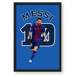 Artwork Of Footballer Lionel Messi Framed Poster