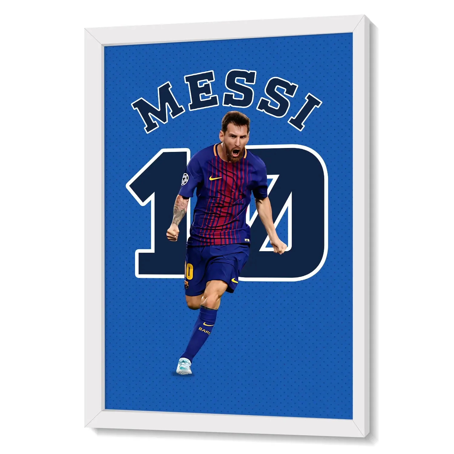 Artwork Of Footballer Lionel Messi Framed Poster