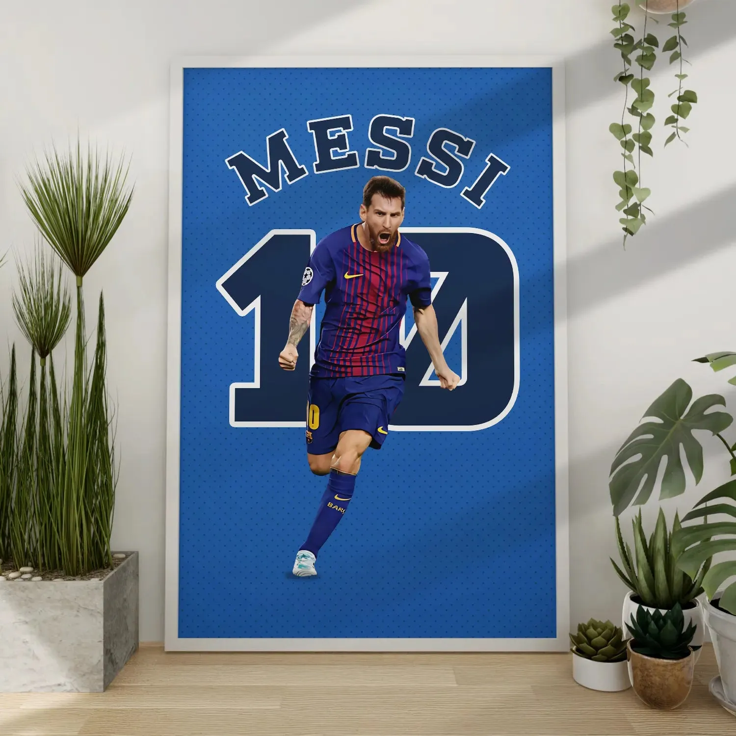 Artwork Of Footballer Lionel Messi Framed Poster