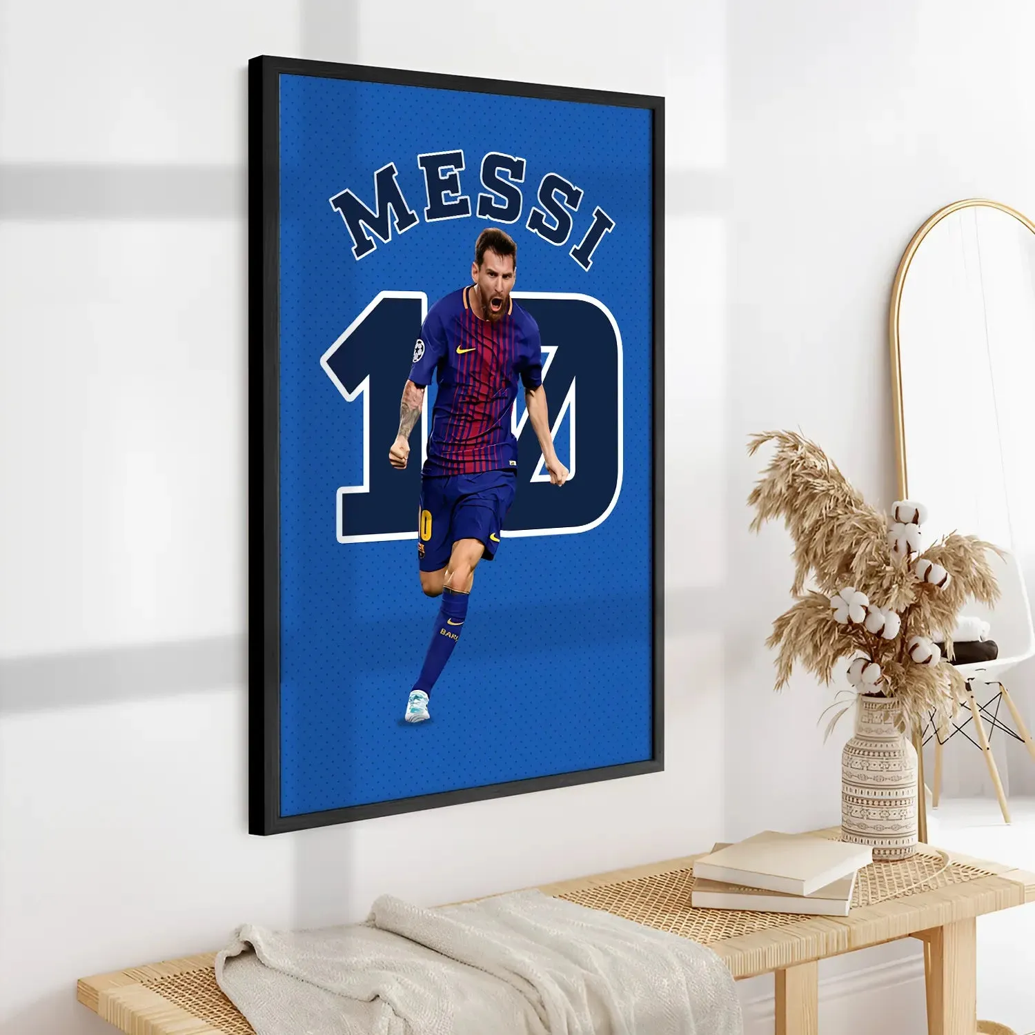 Artwork Of Footballer Lionel Messi Framed Poster