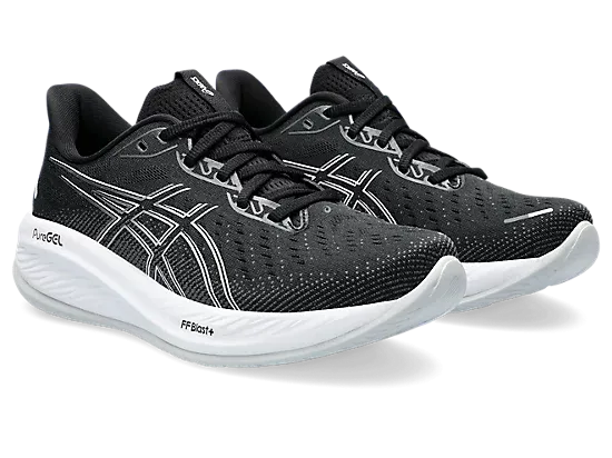 Asics gel cumulus 26 1012b599-002 black and white