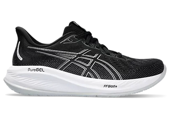 Asics gel cumulus 26 1012b599-002 black and white