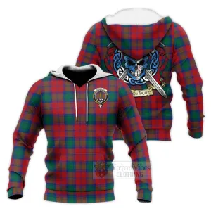 Auchinleck (Affleck) Tartan Knitted Hoodie with Family Crest Celtic Skull Style