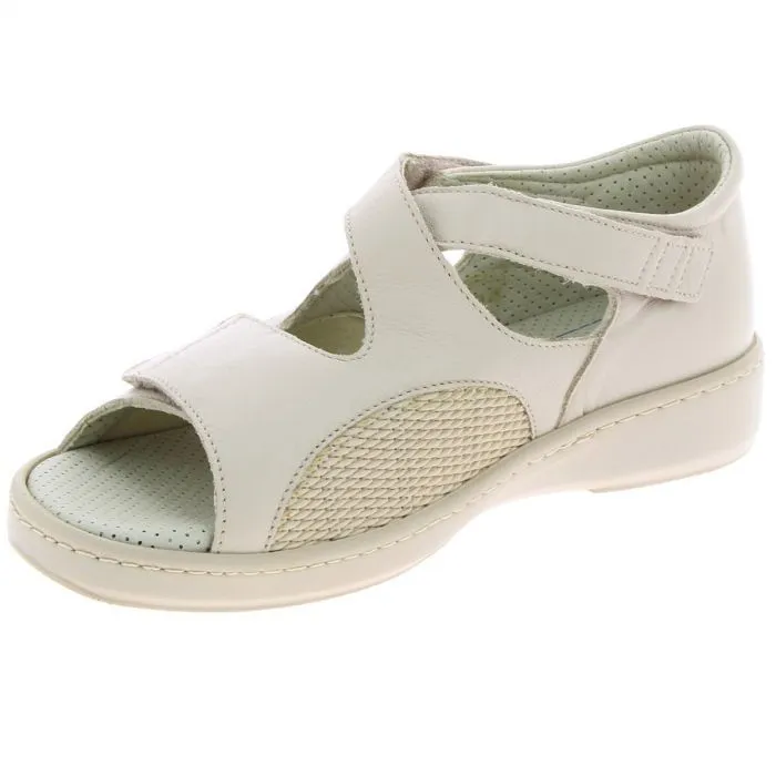 Awell Beige Leather Orthopedic Diabetic Edema Sandal