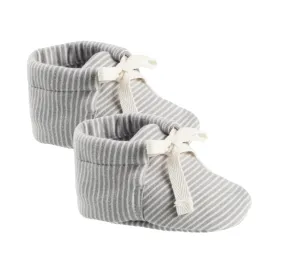 BABY BOOTIES || BLUE MICRO STRIPE