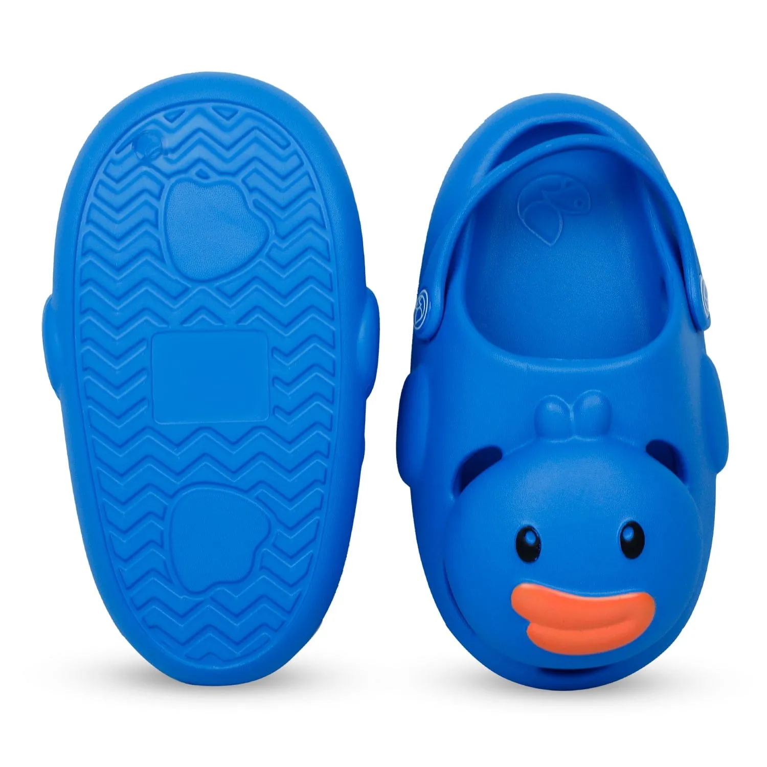 Baby Moo Swimming Duck Waterproof Anti-Skid Sling Back Clogs - Blue