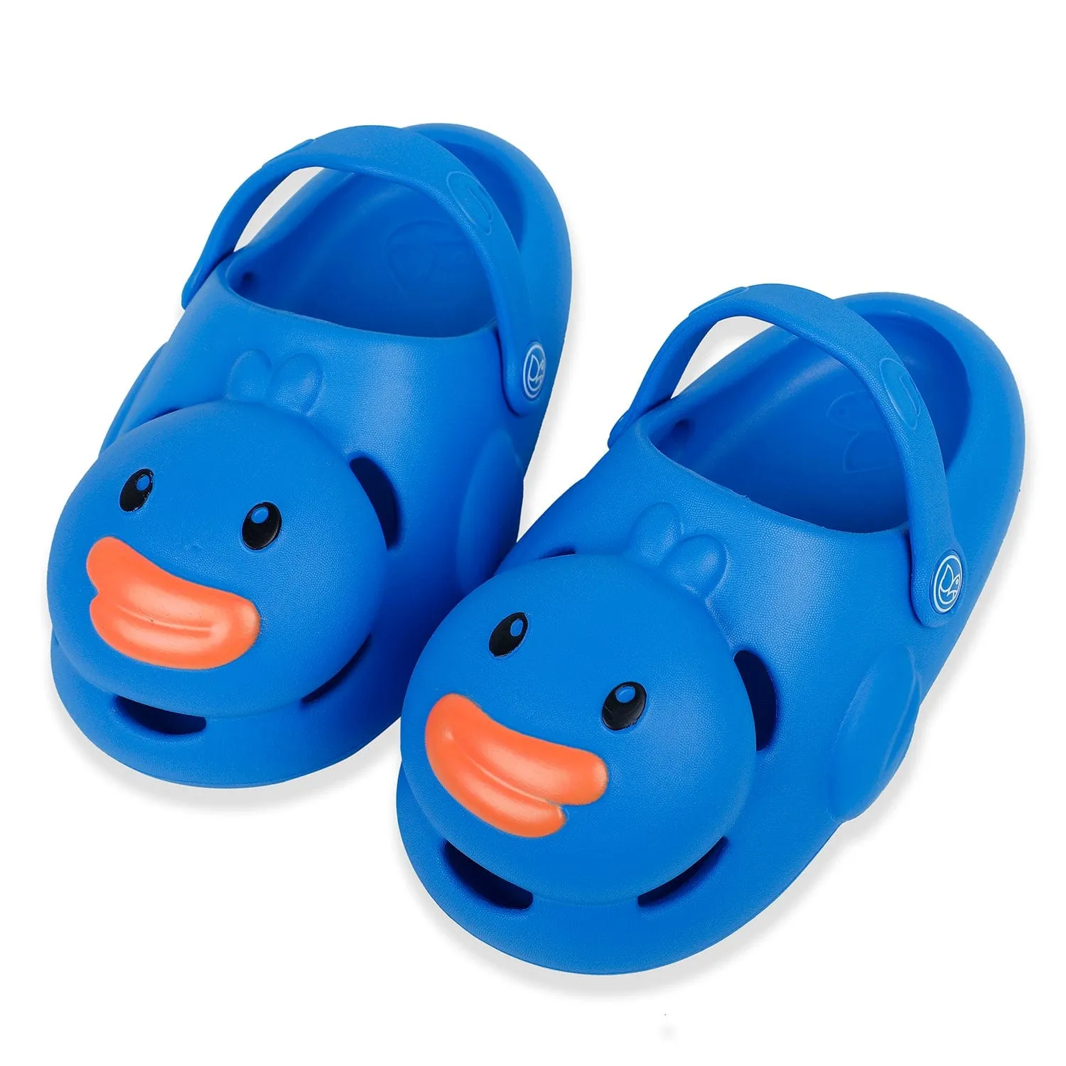 Baby Moo Swimming Duck Waterproof Anti-Skid Sling Back Clogs - Blue