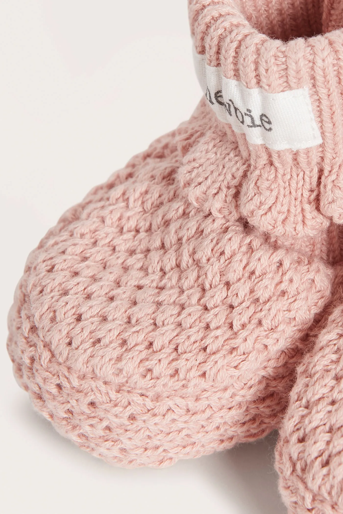 Baby pink knitted booties