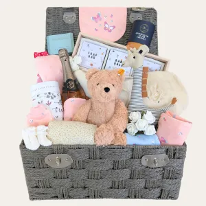 Baby Shower Gifts Basket Pink Serengeti Deluxe