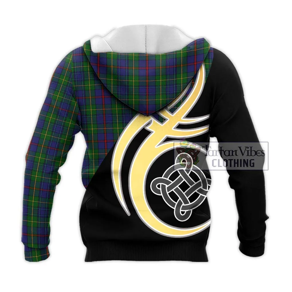 Bailey Tartan Knitted Hoodie with Family Crest and Celtic Symbol Style