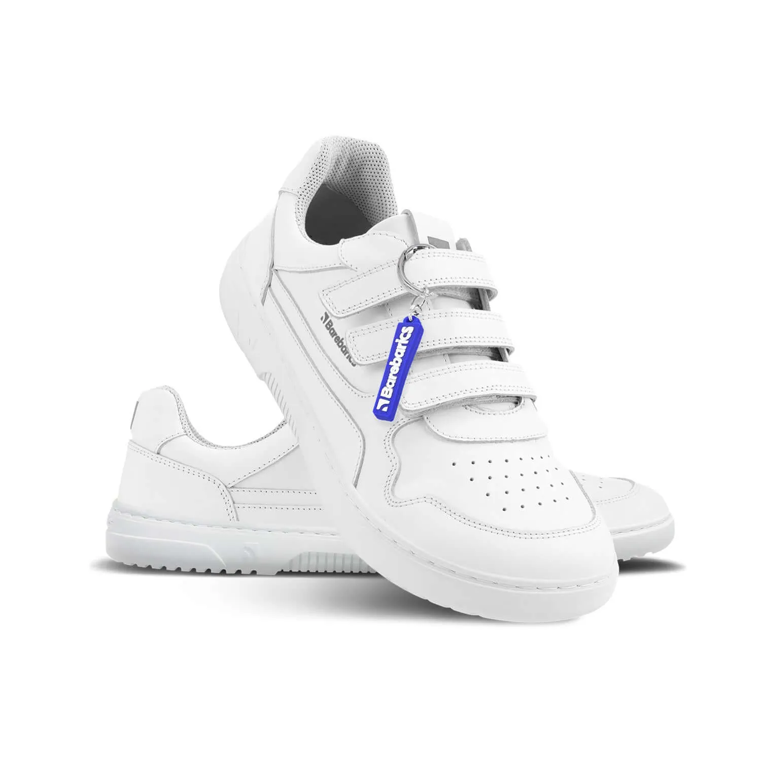 Barefoot Sneakers Barebarics Zing Velcro - All White - Leather